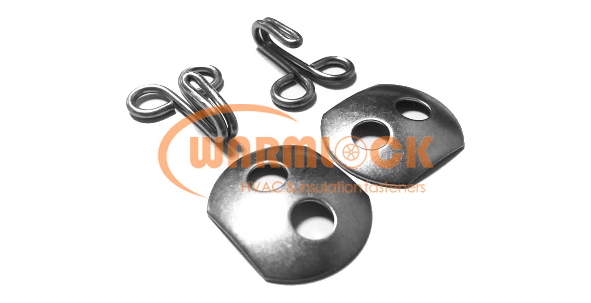 Insulation Mattress Wire Lacing Hooks & 2 hole locking washers