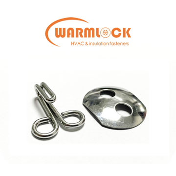 Insulation Mattress Wire Lacing Hooks & 2 Hole Curved Locking Washers